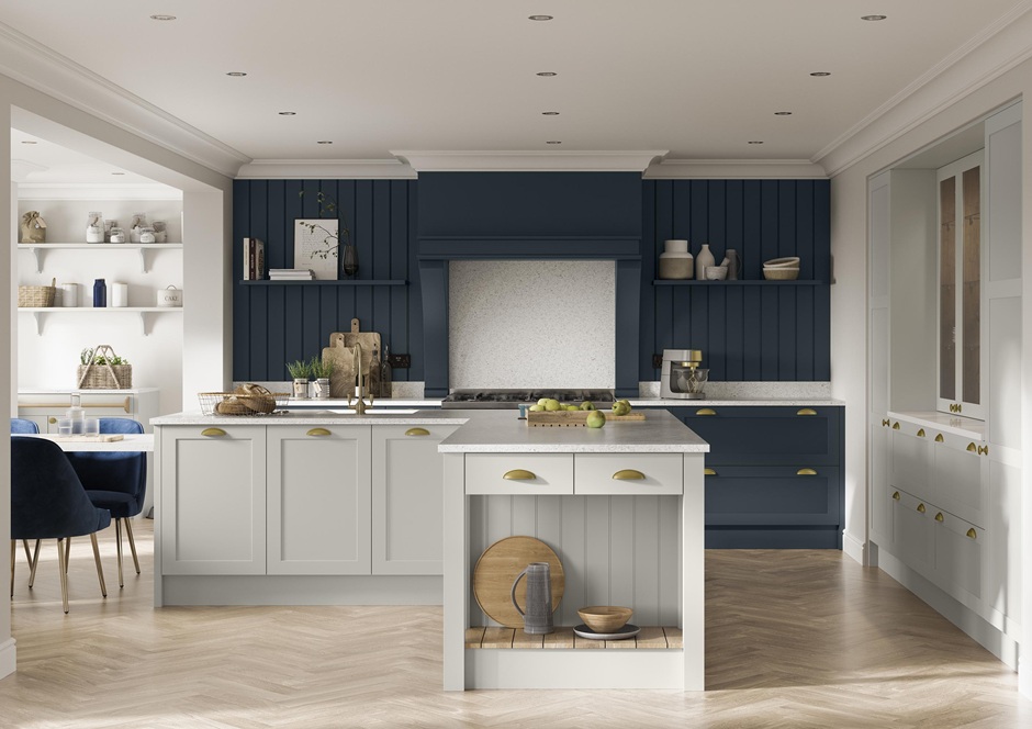 Clifden in Marine and Light Grey