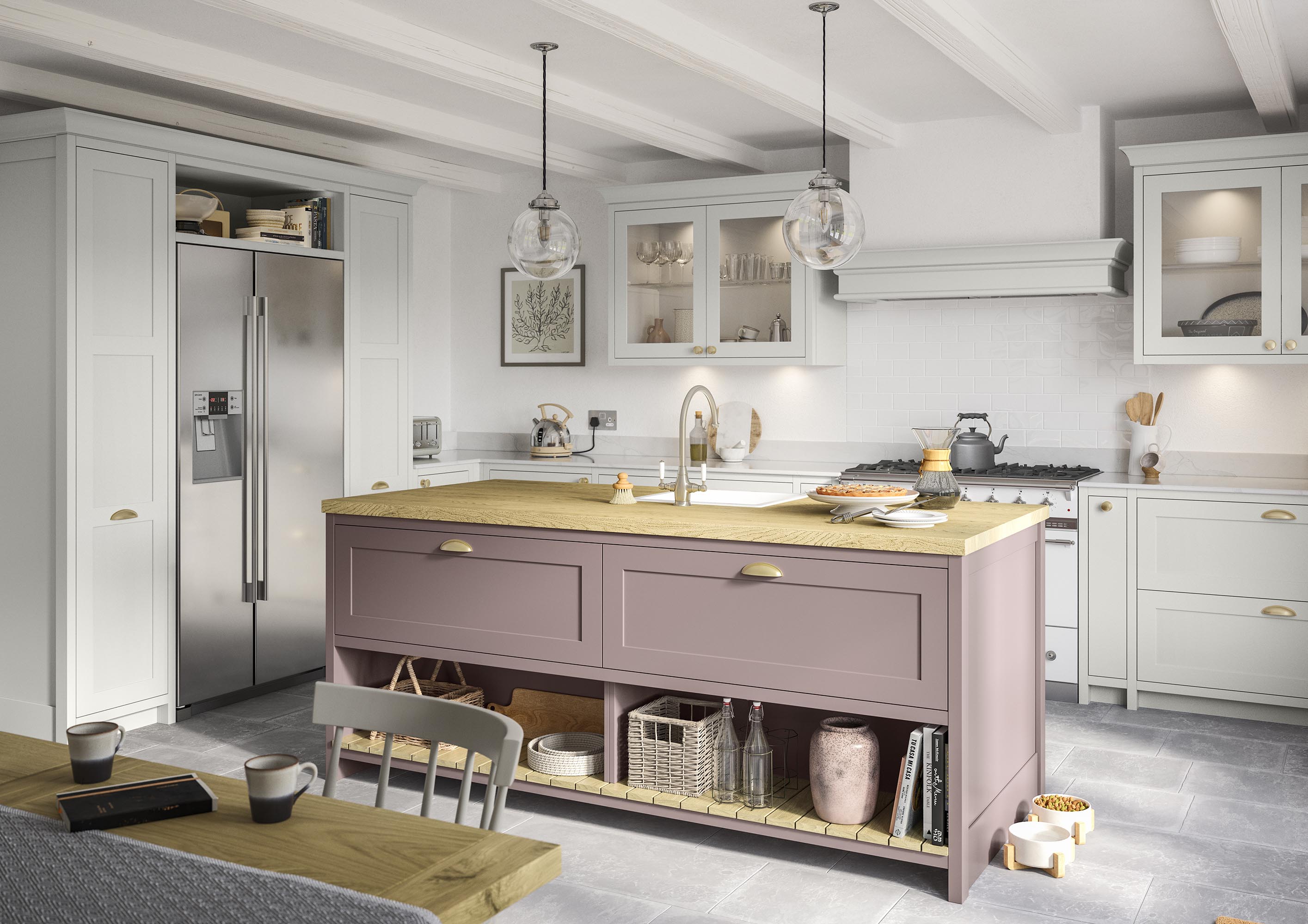Clifden in Vintage Pink and Light Grey