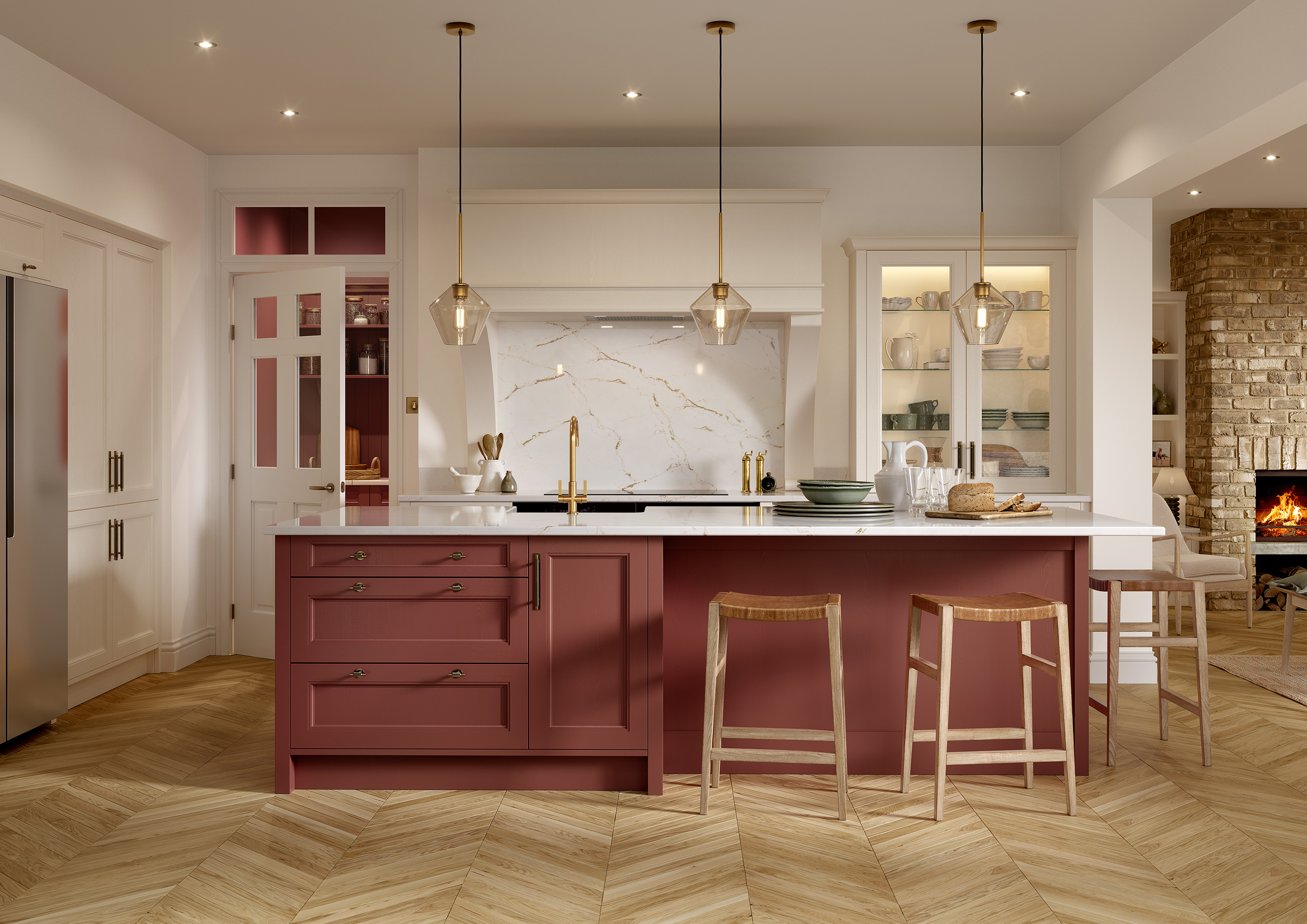 Lawrenson in Shell and Antique Red
